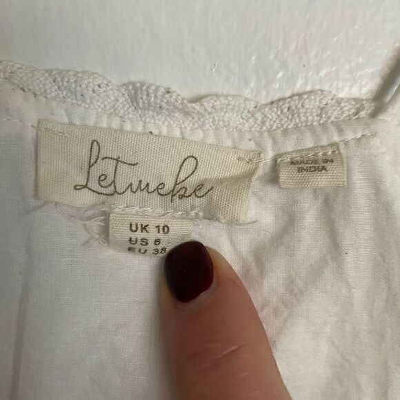 Anthropologie Let Me Be Lace Peplum Tank Size 6 - Picture 5 of 7